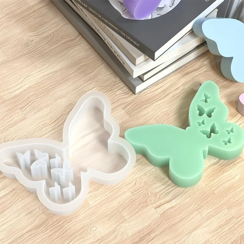 Butterfly Shaped Candle Ornament Silicone Mold DIY Gypsum Cement Concrete Easter Home Decoration Resin Mold Handicrafts Casting