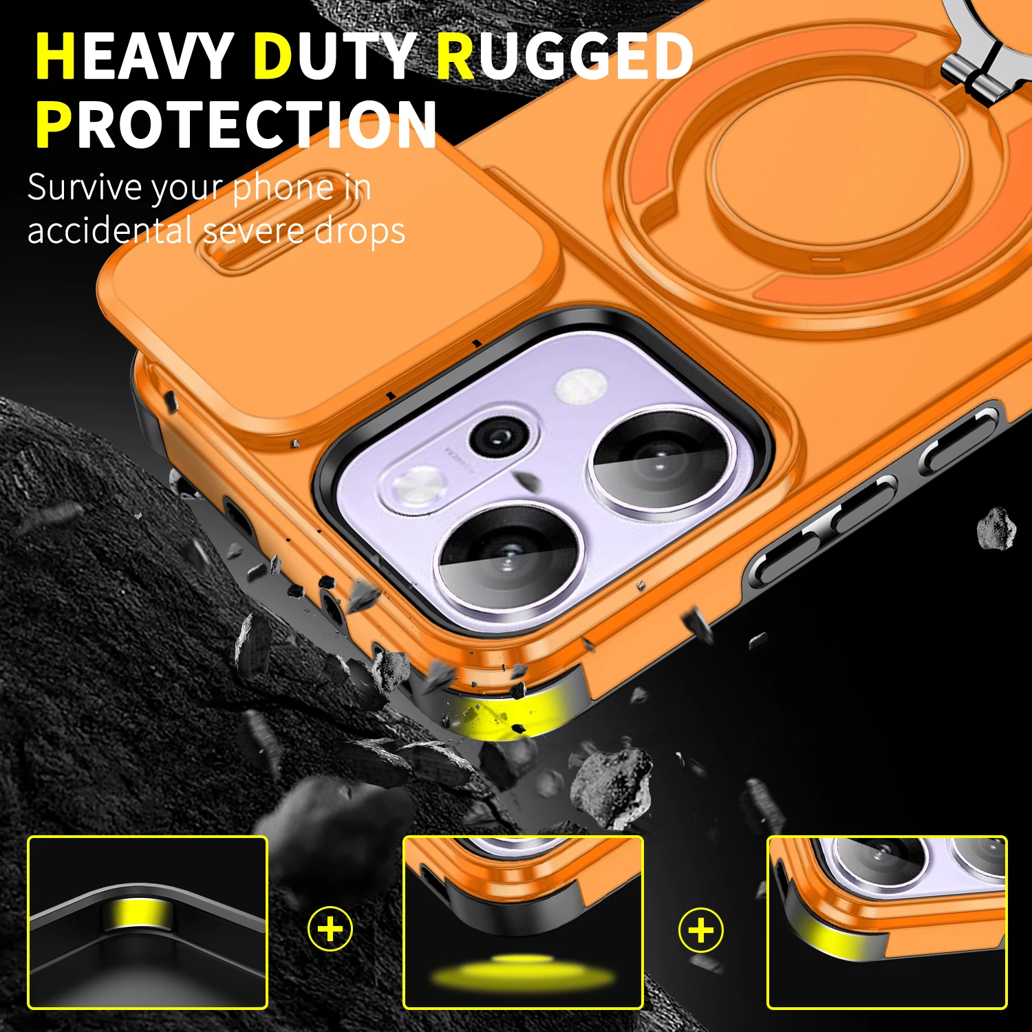 Capa Magnética para Carregamento Sem Fio para OPPO Reno 14 FS 13A 14F 13 Pro 5G, Capa Protetora de Silicone Macia