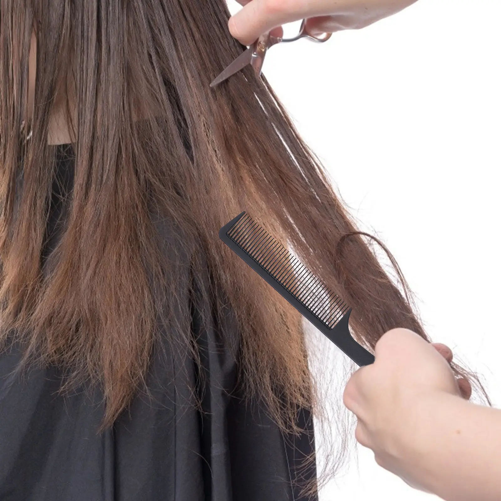 

Набор из 5 расчесок из углеродного волокна: компактный, легкий инструмент для укладки волос для парикмахерских, салонов и личного использования, с частыми и редкими зубьями