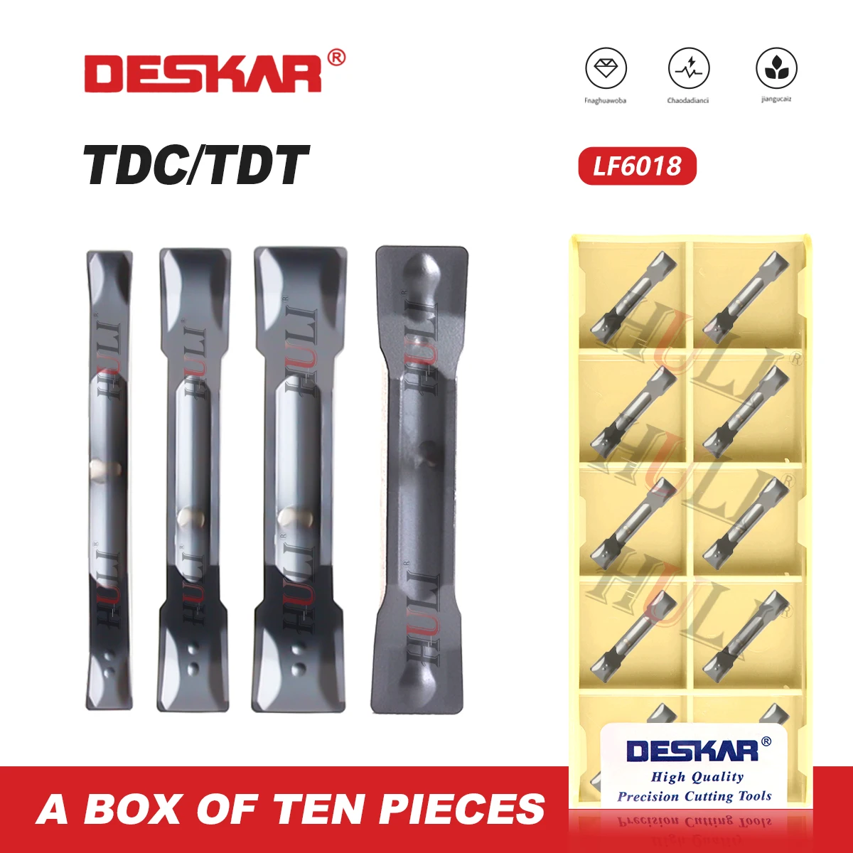 

DESKAR100% Original TDC TDT Stainless Steel Series Blade TDC TDT200 300 400 LF6018 CNC Lathe Turning Tool Carbide Grooving Blade