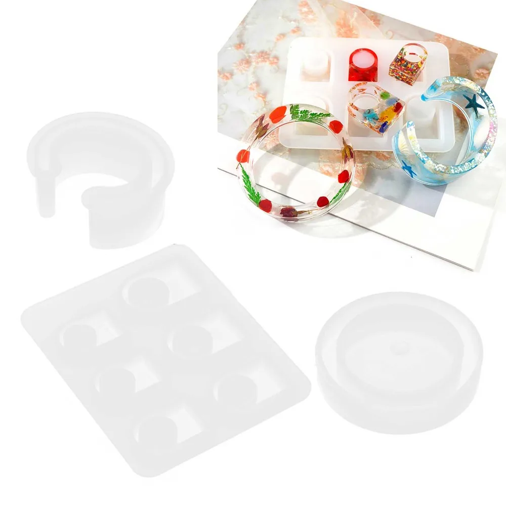 3pcs Resin Casting Molds White Silicone Mold Multiple Sizes Easy Demold Ring Silicone Mold Resin Silicone Mold Jewelry Making