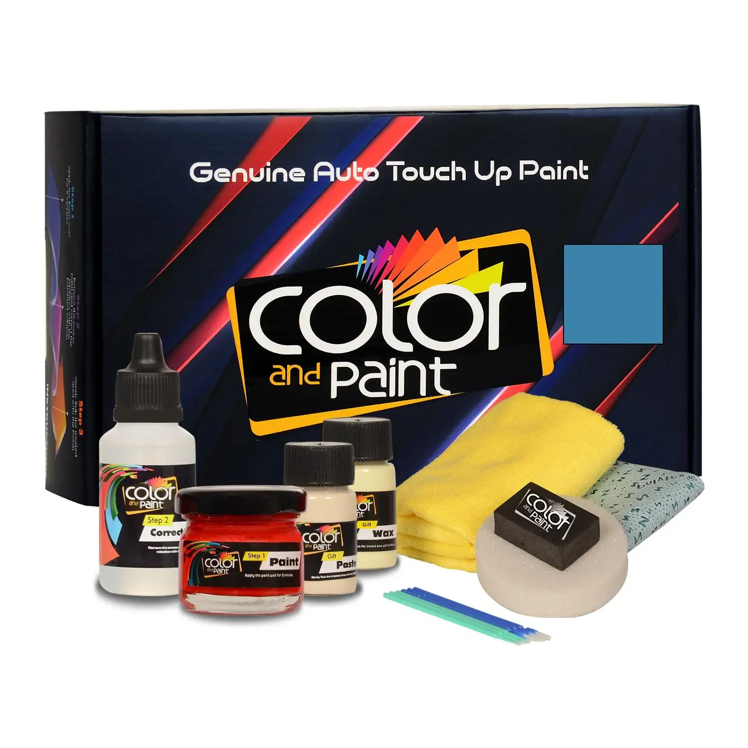 Color and Paint compatible with Pontiac Automotive Touch Up Paint - INTERNATIONAL BLUE MET - WA377E - Basic Care