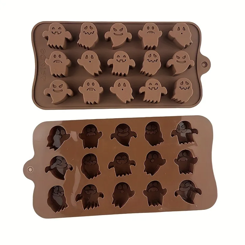 Halloween Ghost Pumpkin Silicone Mold for Chocolate, Soft Candy, Cake Decoration, Baking Molds, Ice Cube Trays