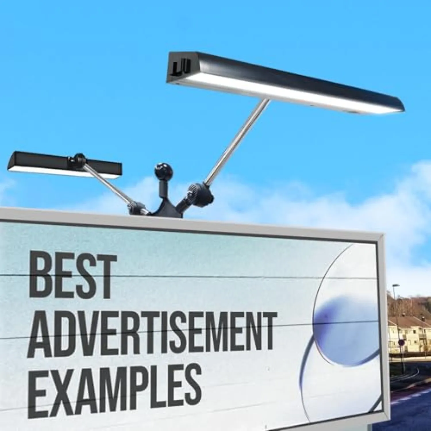Solar Sign Lights Outdoor 464 LED Ultra Bright Dual-Side Billboard Light with Mounting Bracket 8000 mAh Commercial