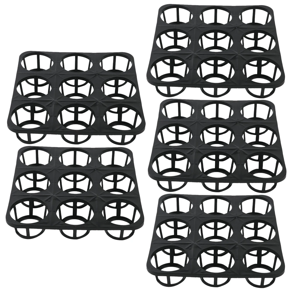

5 Pcs Flower Pot Bracket Veggie Tray Germination Racks Plastic Planter Outdoor Plants Starter Black Nursery Growing Trays Smooth