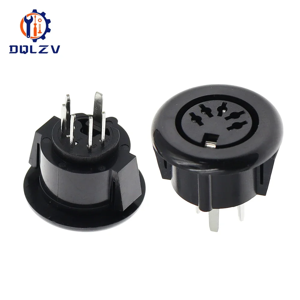 5/8Pins DIN Female Jack Soldering Type Round Socket 5/8 Pole DIN Terminal Chassis S Video Connector