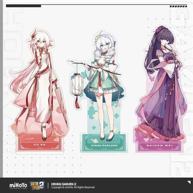 Honkai Impact 2 figurka figurki Kiana stojak z kolekcji Raiden Mei Ornament Accesorios Fu Hua artykuły wyposażenia akrylowe dla lalki