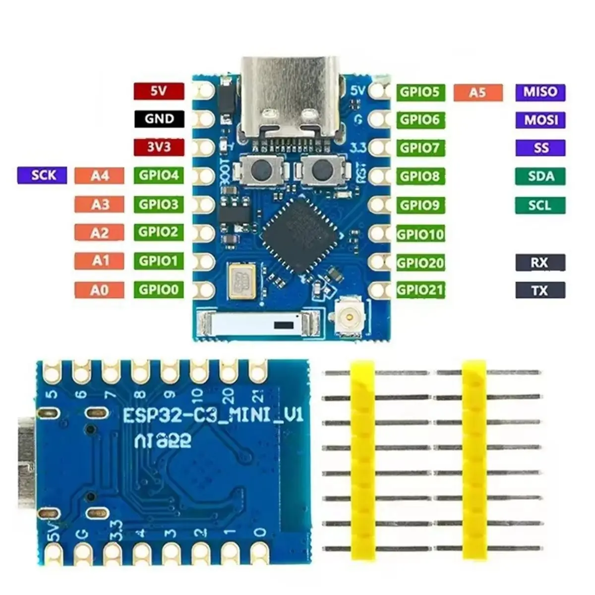 

(A26M) 1PCS ESP32C3 PRO MINI Development Board Onboard ESP32-C3FH4 Chip Module WiFi Bluetooth Development Board