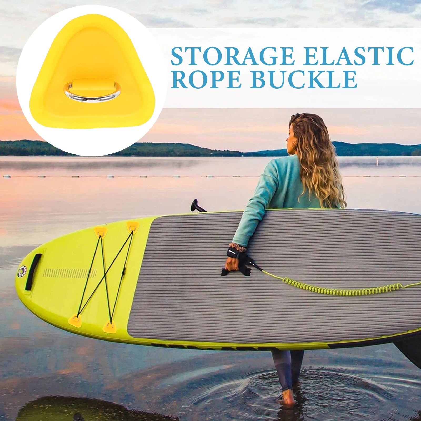 

4pcs D shaped PVC Elastic Shock Cord Hooks Storage Rope Buckle Kayak Canoe Board Accessories Multifunction Compact