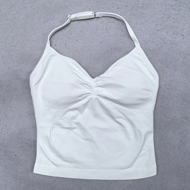 Verstelbare sporttop met bandjes Dames backless gymtop Ingebouwde bh Yogakleding Mouwloze shirts Workout-outfits Tanktop