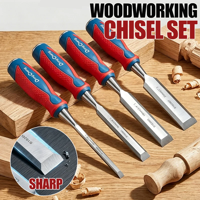 1Pcs Wood Carving Chisel Set CR-V Steel Blade Flat 6-25mm Woodworking Carving Chisel Kit for Detailed Engraving And Sculpting