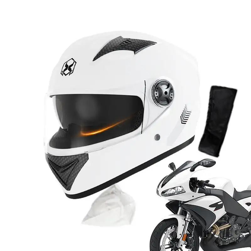 

Motorcycle Helmets Street Bike Helmets Full Face Helmets Breathable Protective Motorbike Helmets with Neck Scarf for Scooter