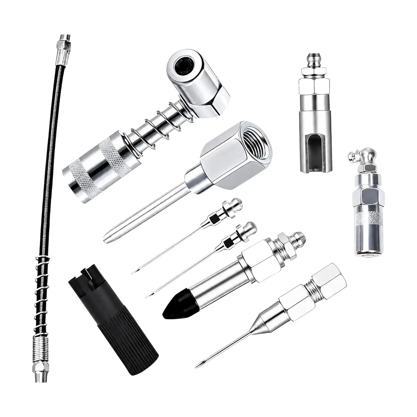 Carbon Steel Grease Fitting Adapter 10pc Grease Zerk Connector for Lubrication Pump Machine Tools