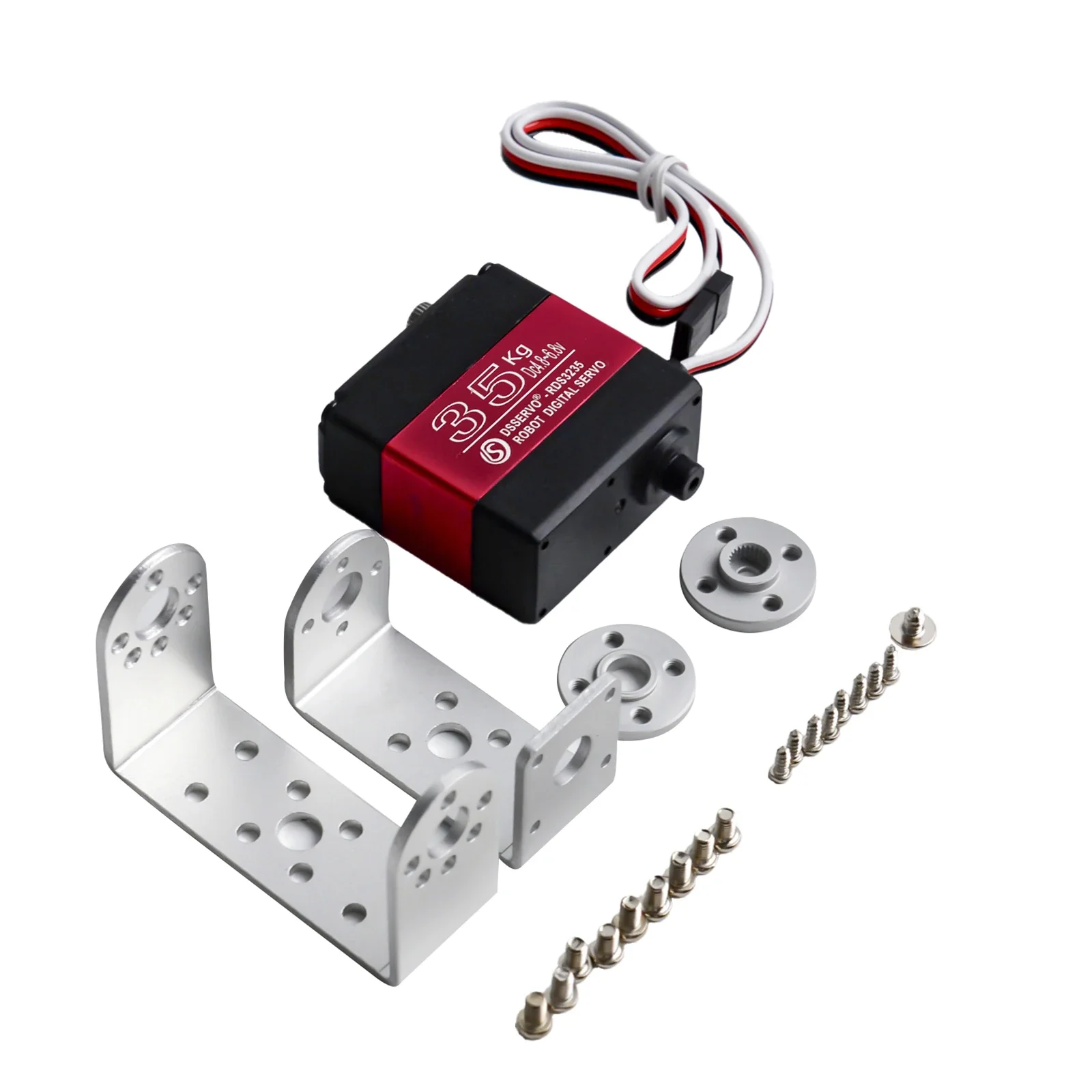 Serwo cyfrowe o wysokim momencie obrotowym 35KG, dwuosiowe, z metalowymi przekładniami, szybkie, 180/270 stopni, serwomotor do robotów i samochodów RC.