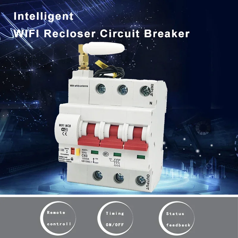 قاطع دائرة واي فاي ذكي للتحكم عن بعد 3P/مفتاح ذكي/إعادة إغلاق تلقائي ذكي يدعم Alexa وGoogle