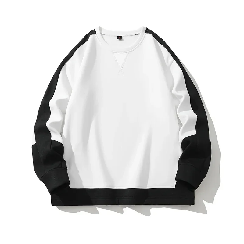 

LIBIELIY LIBIELIY Trendy Autumn Men's Round Neck Patchwork Minimalist Contrast Color Fashion Casual Versatile Long Sleeved Loose