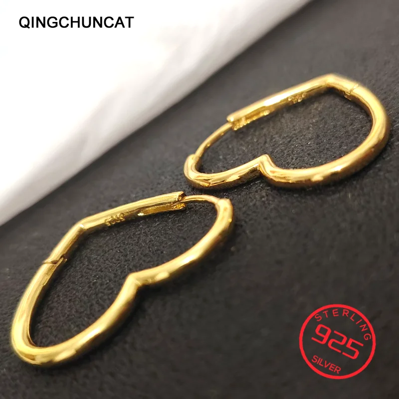 

Heart Hoop Earring For Women Stamp 925 Sterling Silver Fashion Jewelry Gift New Dangle Earrings 2026