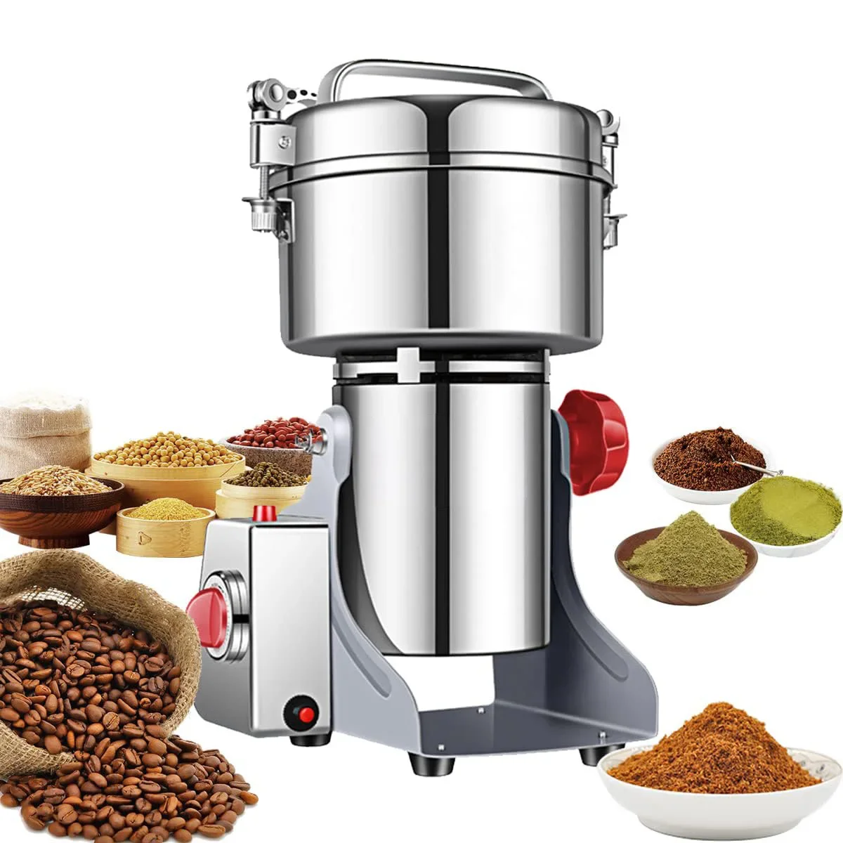 Electric Grain Grinder Mill High-speed Spice Corn Mill Commercial Powder Machine for Dry Cereals Grain Spice Coffee Herb Bean