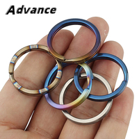 5pcs Titanium Alloy 32mm Key Ring EDC Outdoor Tool Multicolor Ultralight Titanium Keyring Wholesale Accessories