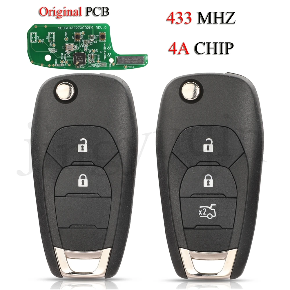 

jingyuqin Original Remote Smart Car Key For Chevrolet Cruze Cavalier Trax Sonic Spark 2019+ 433.92Mhz FSK 4A Chip 2/3 Buttons