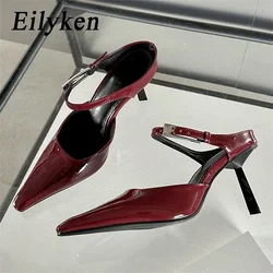 Eilyken New Design High Heels Woman Pumps  Buckle Strap Mules Slippers Sexy Pointed Toe Wedding Banquet Female Shoes