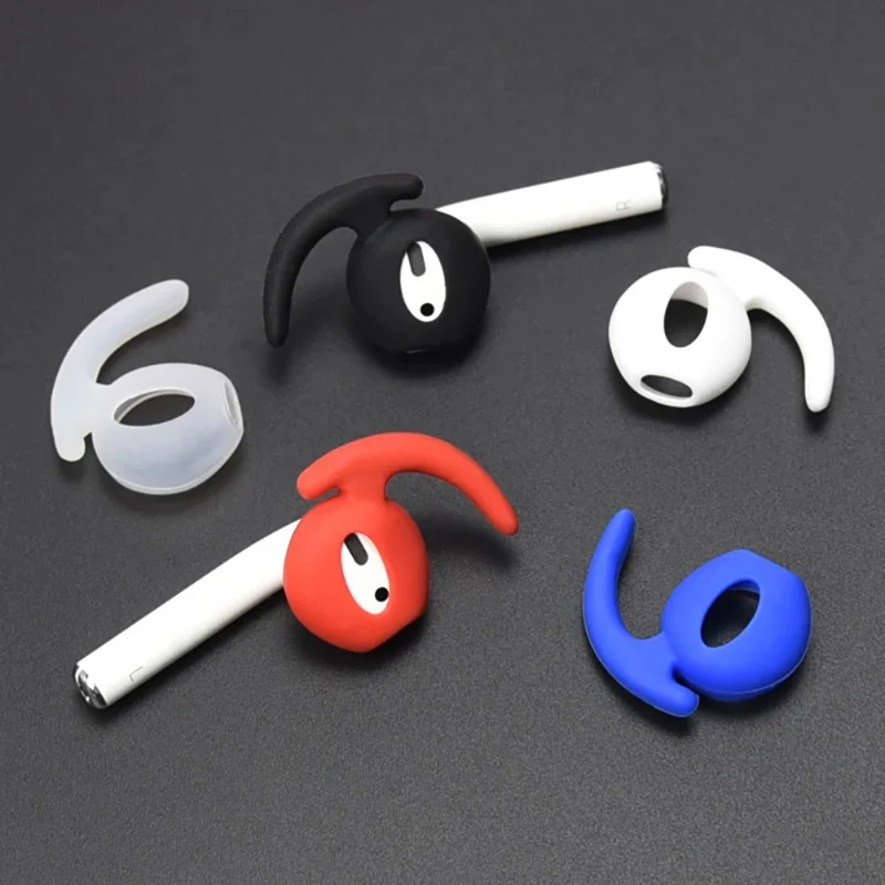 เคสหูฟังซิลิโคนสำหรับ airpods In-Ear, หูฟังป้องกันการลื่นเคสโทรศัพท์กันกระแทกจุกหูฟังพร้อมที่เกี่ยวหูสำหรับ airpods