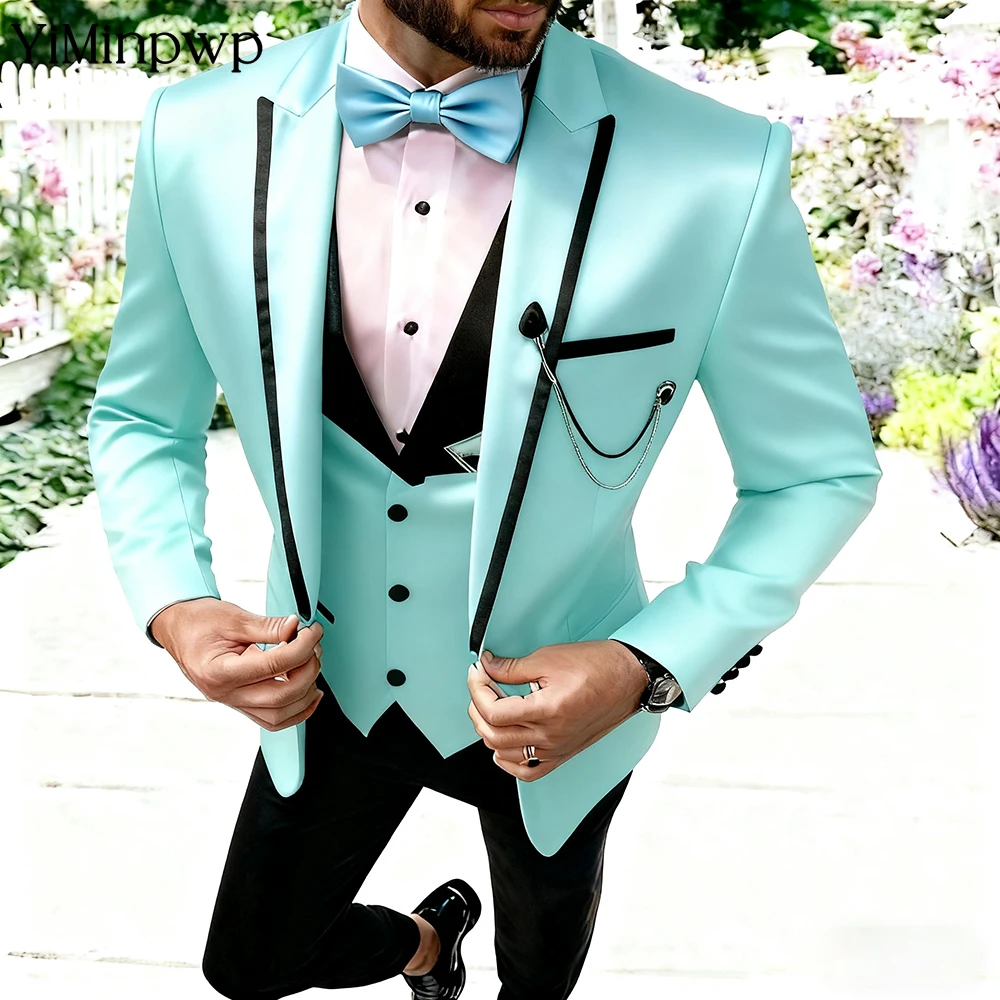 YiMinpwp メンズスーツ ウエディングスーツ ワンボタ - Men Formal Wear Modern のレビューと価格
