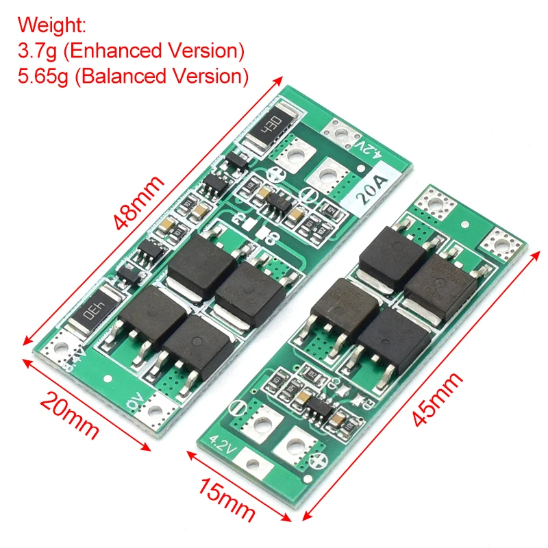 10PCS 2S 20A Li-ion Lithium Battery Charger Protection Board PCB BMS For 20A Current Drill Motor 8V 9V Lipo Cell Module Enhanced