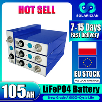 EU Stock 8/16pcs 105Ah LiFePO4 Battery 3.2V Rechargeable Cells DIY 12V 24V 48V Batterie For Home Solar Energy Storage Motorcycle
