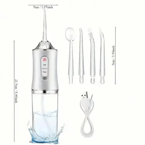 1 Set Intelligent Electric Water Toothbrush with Precise Pressure Control & 360° Rotating Nozzle, Deep Cleans Teeth and Gums
