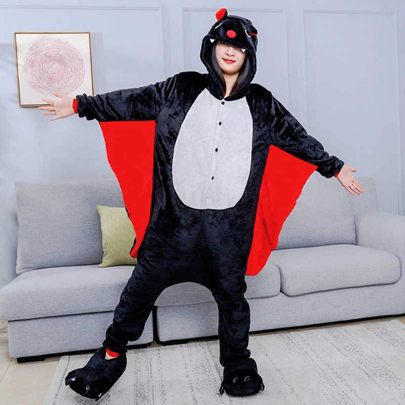 Kigurumi einteilige Pyjamas Dessous Nachtwäsche Nachthemd Halloween Cosplay Kostüme Stram pler verdicken Onesies Langarm Homewear