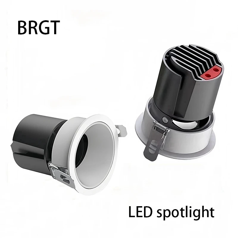 Full Spectrum LED Spotlights Recessed Round Spot Light Small Hole Anti Glare Ceiling Lamp Wall Washing Room Home Hotel COB Foco
