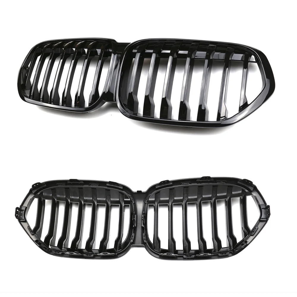 ل BMW X1 F48 2020 2021 2022 sDrive18i sDrive20i xDrive20i واحدة مزدوجة خط الجبهة المبرد شواء مدخل هواء مصبغة