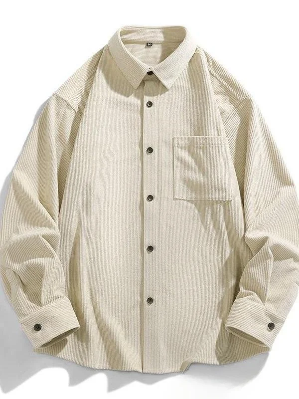 

Мужская вельветовая куртка свободного кроя в винтажном стиле с нейтральными полосками, тонкая, для работы и повседневной носки, зимняя, стандартной длины