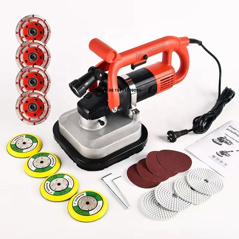 Best Sale 3600w Multi Function Industrial 4 Heads Handheld Concrete Grinder Machine With Dust Vacuum