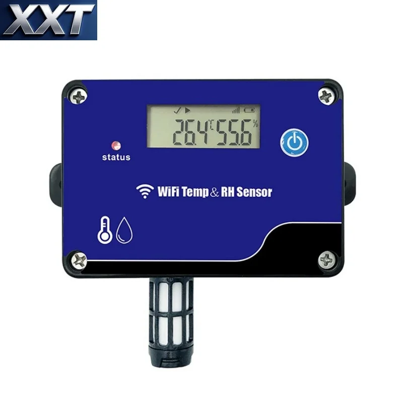 Wireless WiFi Temperature Humidity Measuring Unit LCD Screen Plastic Shell Wide Temperature Range Stable Protection Grade