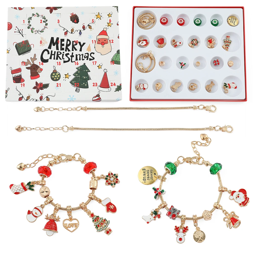 Cross-border New Product Christmas Classic Calendar Surprise Blind Box Creative DIY Beaded Bracelet Holiday Gift Set