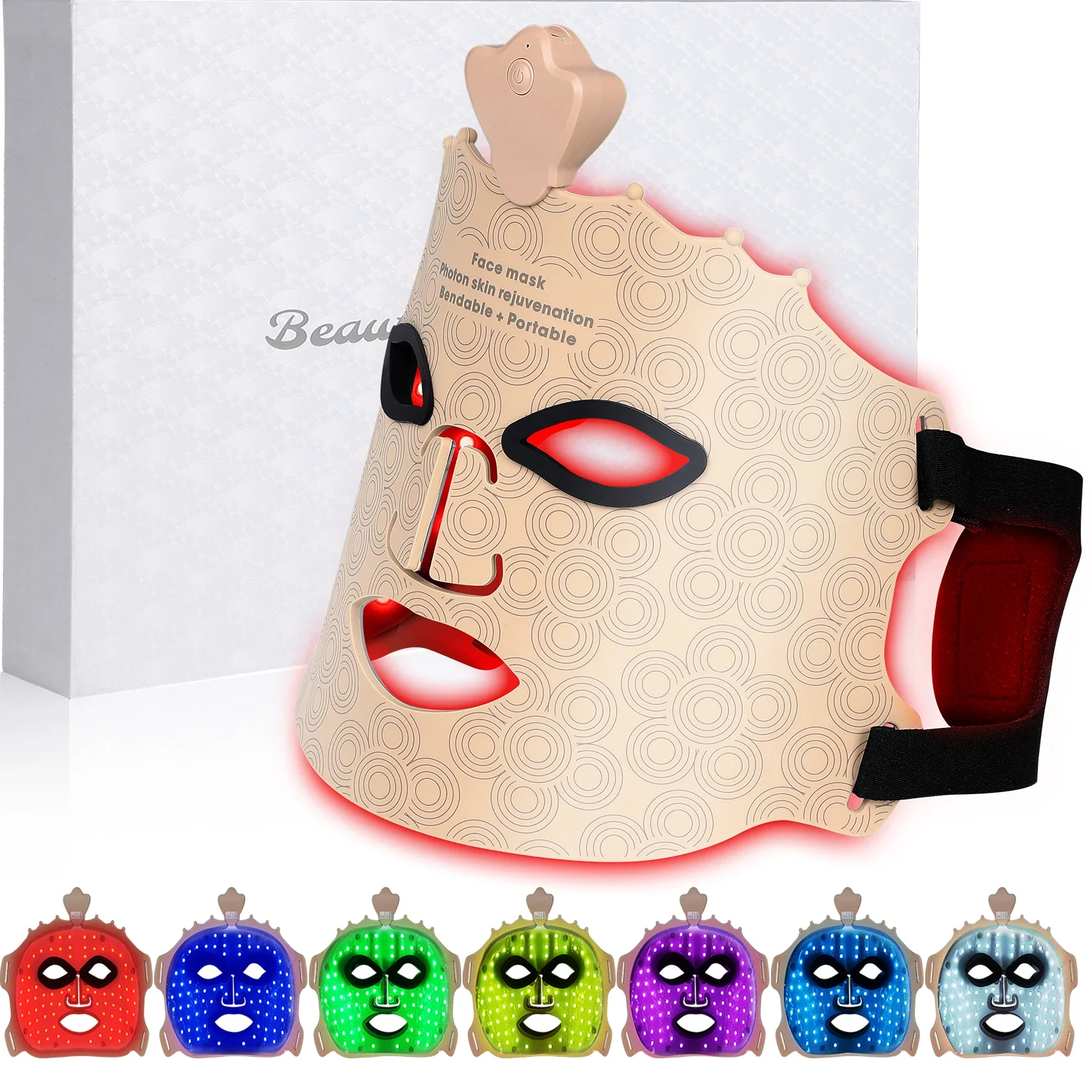 DGYAO Cordless&Lightweight Red Light Therapy Facial Mask for Home Use