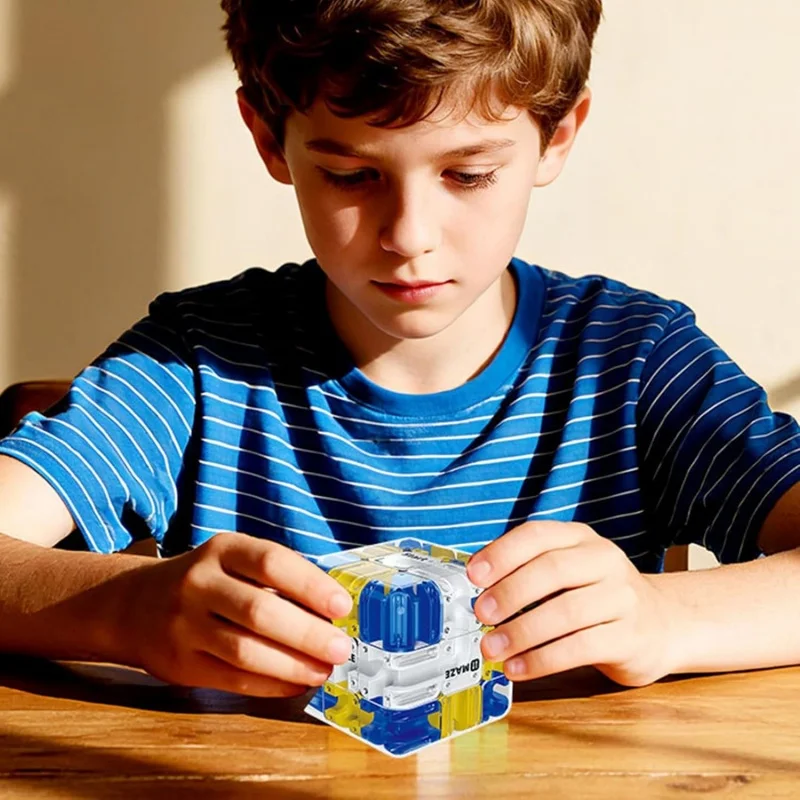 Novelty Fun 3D Maze Ball Interactive Puzzle Roller Cube STEM Learning Toy for Kids Teens Stress Relief Cognitive Skill Game