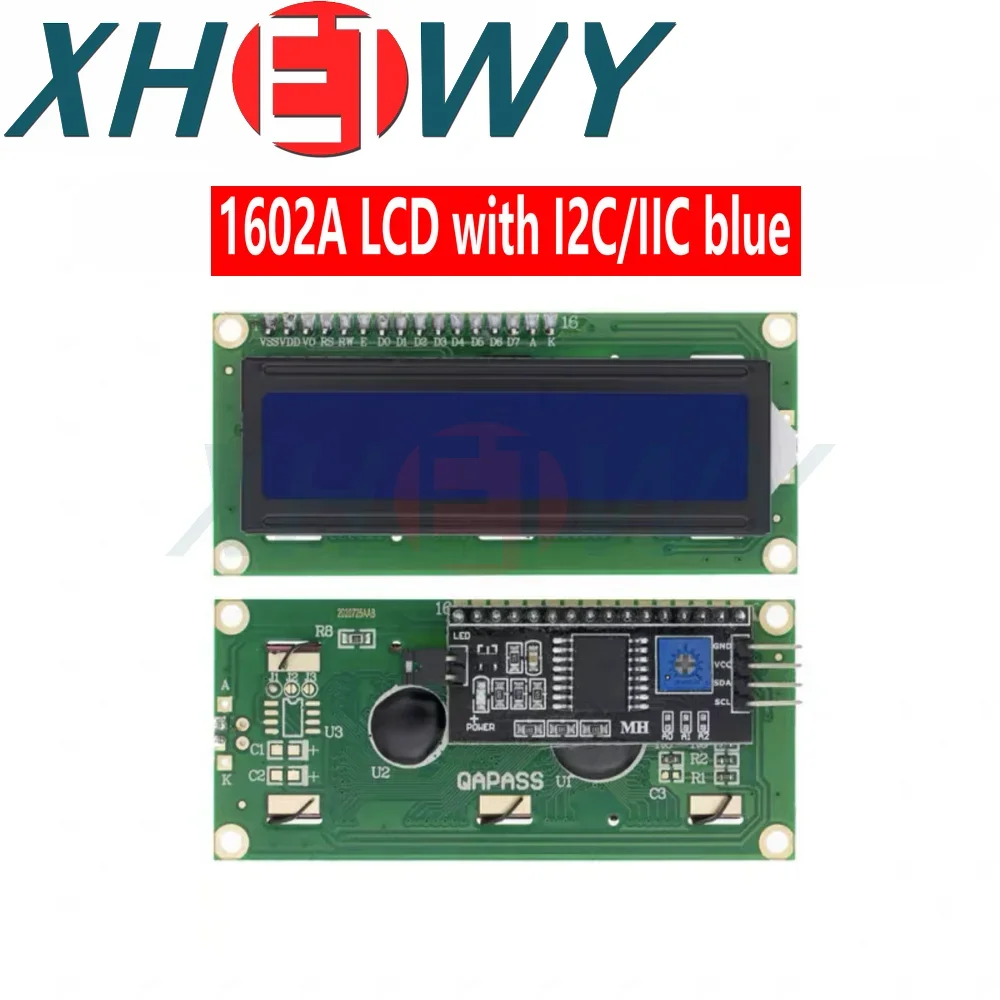 โมดูล LCD 0802A 1602A 2004A 12864B LCD1602โมดูลแสดงผล I2C IIC 3.3V/5V สำหรับเต้าเสียบหน้าจอสีฟ้าสีเหลืองสีเขียว