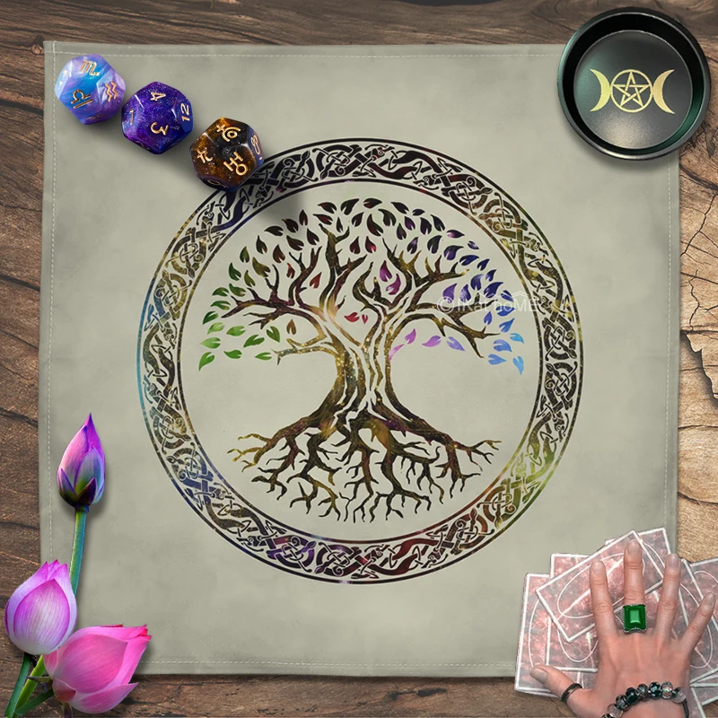 6 Style Celtic Knot Tree of Life Alchemy Symbol Tarot Tablecloth Altar Cloth Pagan Witchcraft Astrology Oracle Card Mat 3 Size