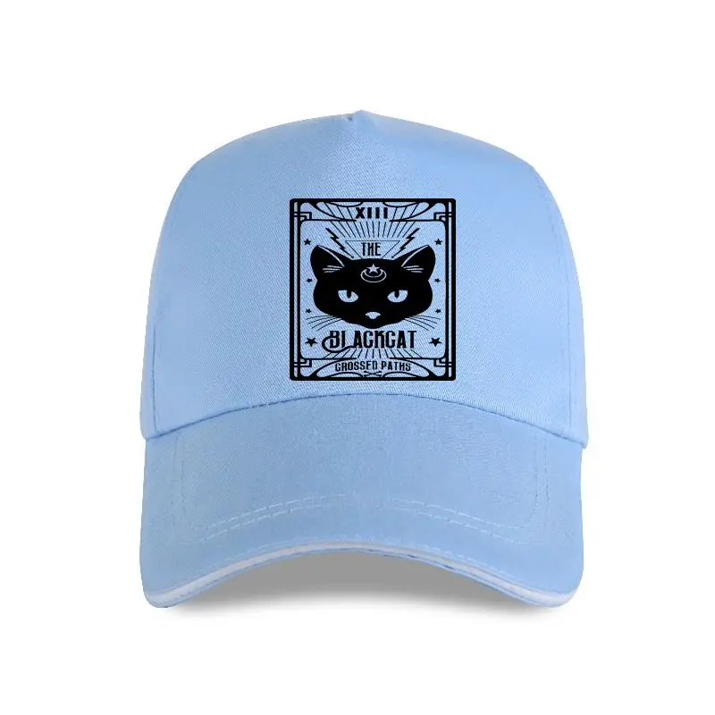 new cap hat  The Black Cat Crossed Paths Baseball Cap Spooky Women Halloween Witch Party Funny Fortune Telling Wiccan Tarot Card