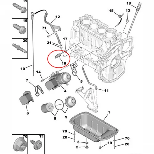Imagen 2 del producto 1131.C5 1131c5 interruptor del Sensor de presión de aceite del motor para Peugeot 308 307 206 207 407 508 Citroen C3 C4 C5 Picasso Elysee 1131.K5