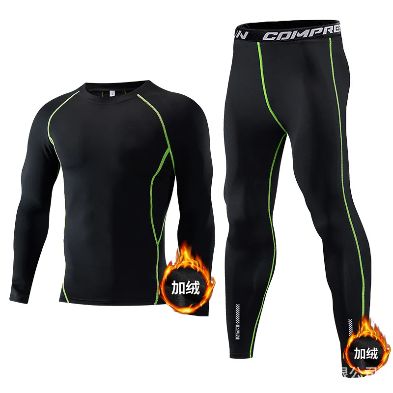 مجموعات رياضية للأطفال ملابس داخلية حرارية مضغوطة تي شيرت بأكمام طويلة وسراويل للياقة البدنية وكرة السلة وكرة القدم والجيم ملابس رياضية #4