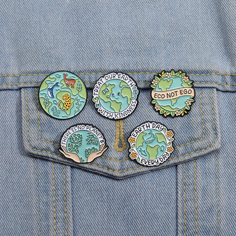 Protect The Earth Enamel Pins Custom THERE IS NO PLANET B Brooches Lapel Badges CartoonFunny Jewelry Gift for Friends