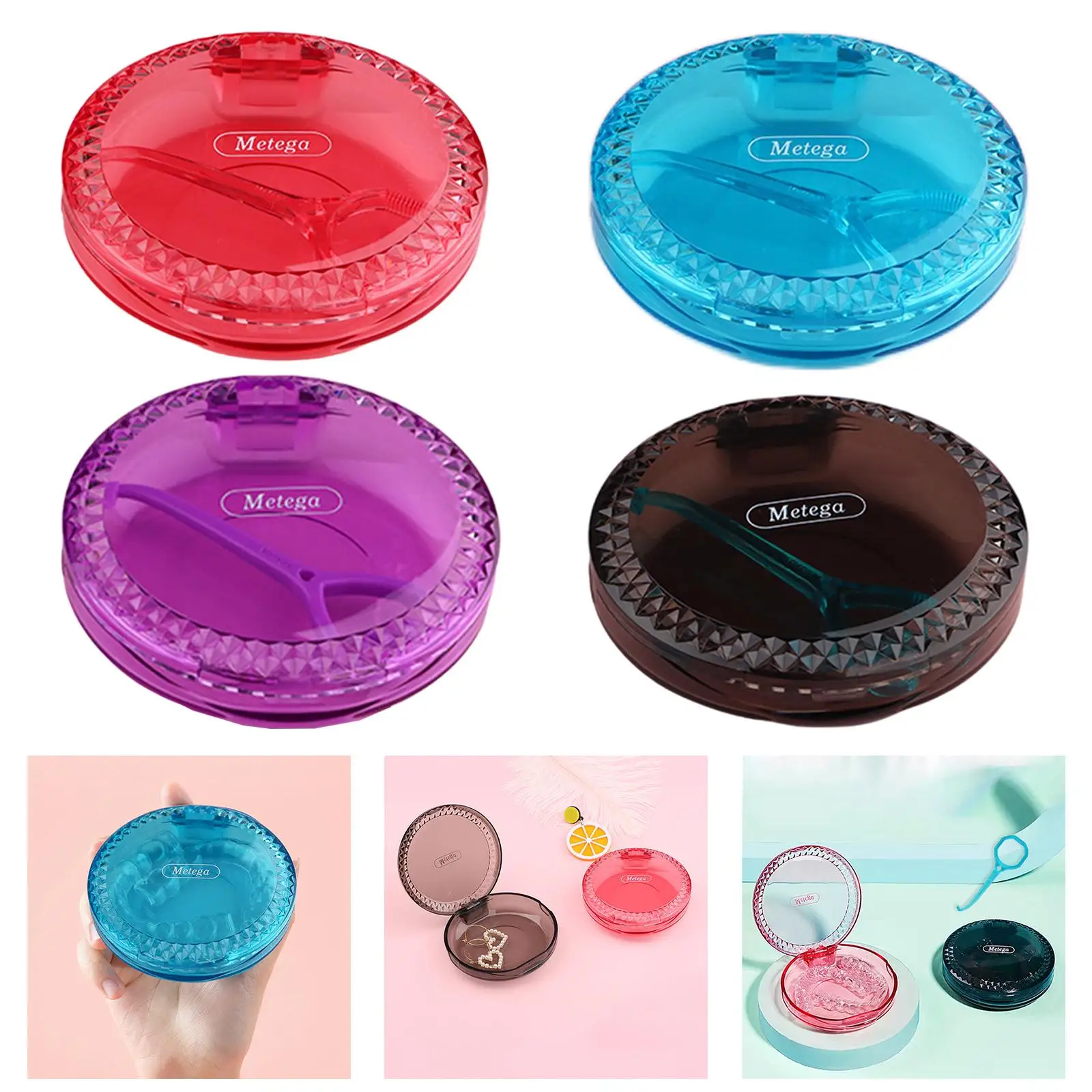 Retainer Case Mouth Guard Storage with Floss Hook for Travel Older