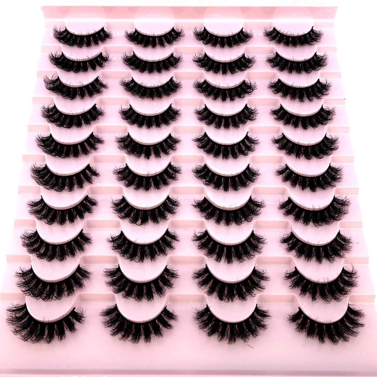 HBZGTLAD-3D Faux Mink Lashes, Fofo, Macio, Completo, Grosso, Liso, Natural, Longo, Cílios Postiços, Cílios Encaracolados, Atacado, 5-20 Pares