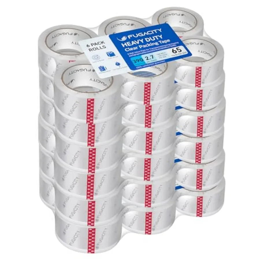 

Clear Packing Tape Refills,Heavy Duty Packaging Tape for Moving Sealing, Moving Supplies, 2.7 Mil Thick, 1.88 in Wide, 65 Yards