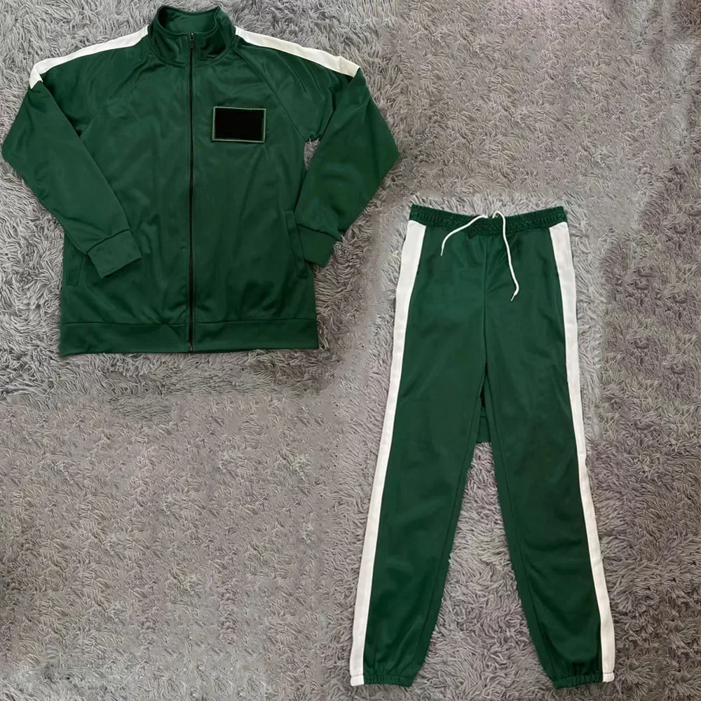 Jeux De Calmars Cosplay Costume Seong Gi-hun Kim Jun-hee Blue Sports Sweatshirt Korea Disguise Tracksuit for Team Carnival Party