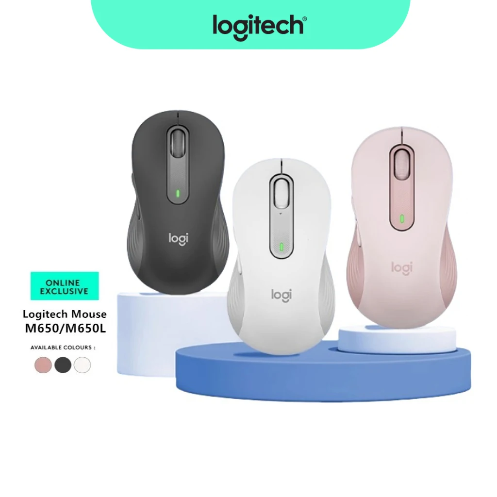 Ratón Inalámbrico Logitech Signature M650/ M650L |   Clic Silencioso |   Receptor USB Bluetooth |   Batería de 2 años de duración |   Para el Trabajo